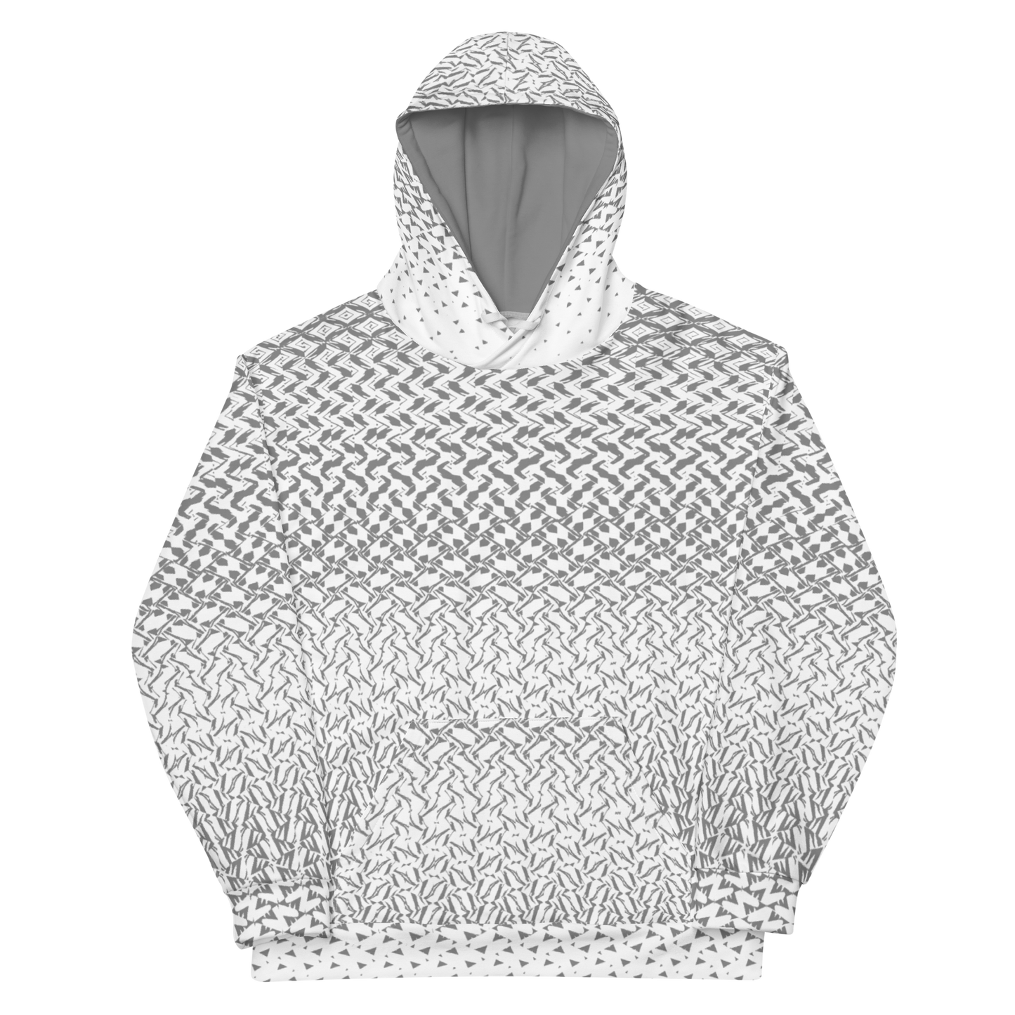Chaos Grey Patterned Unisex Hoodie