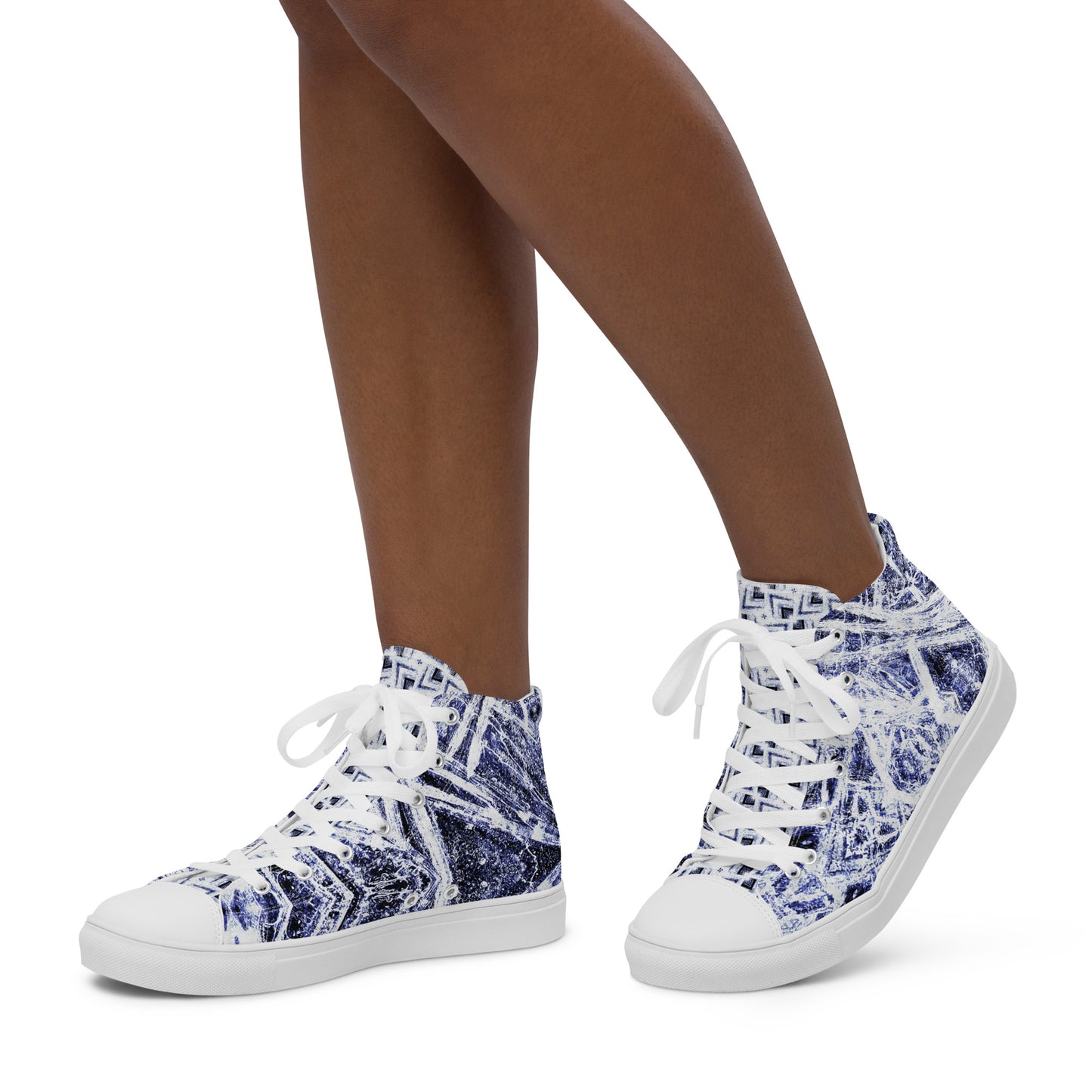 Women’s High Top Canvas Sneakers - Ice Crystals